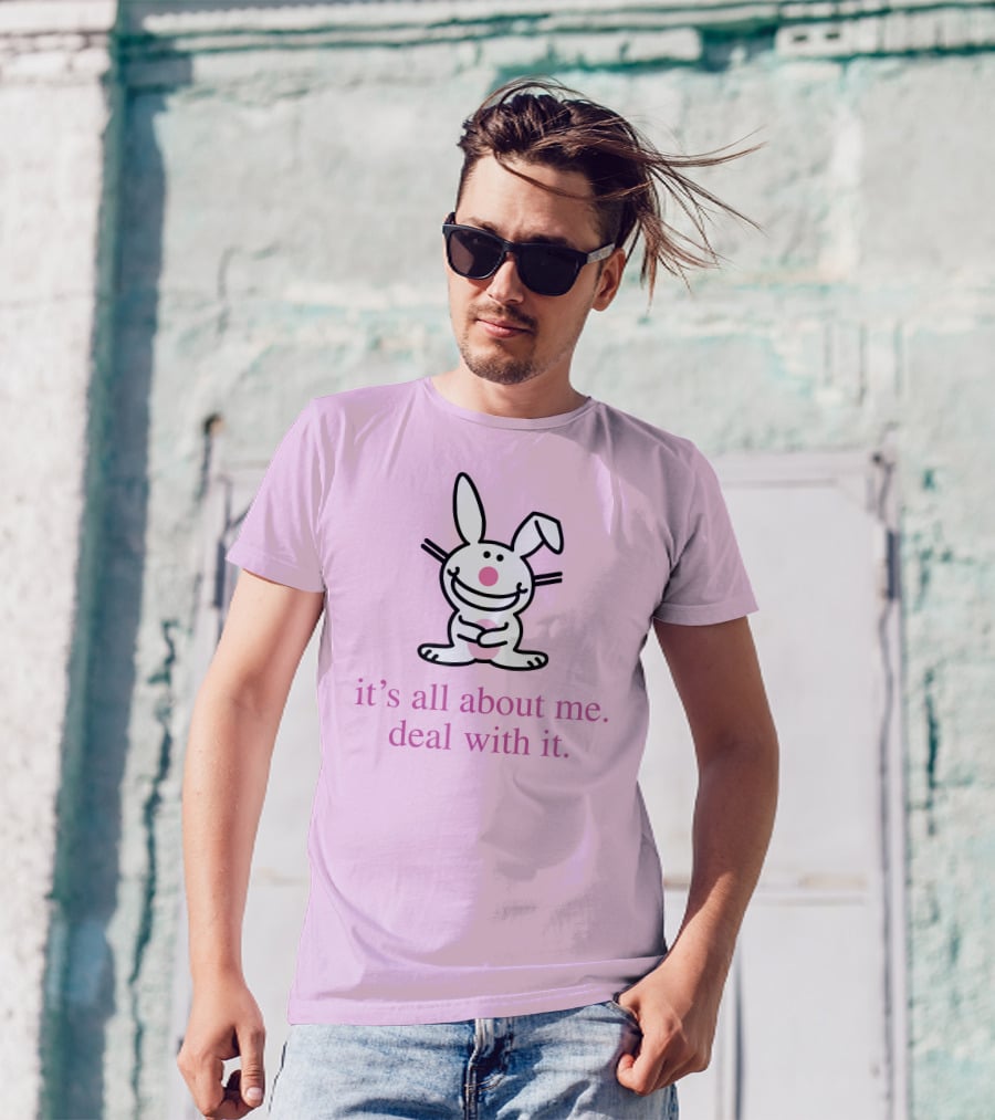 Emi It's All About Me Deal With It Happy Bunny T-Shirt
