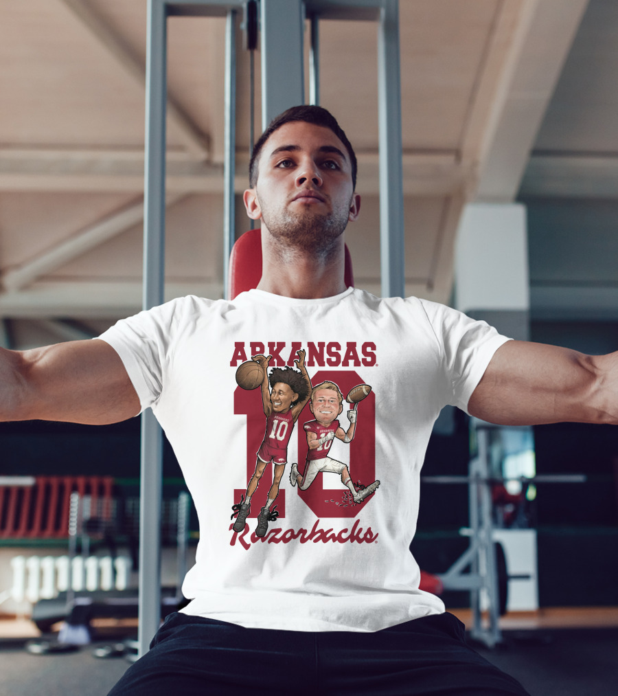 Arkansas Razorbacks 10 Bumper Pool Jaylin Williams Football Basketball Fun T-Shirt