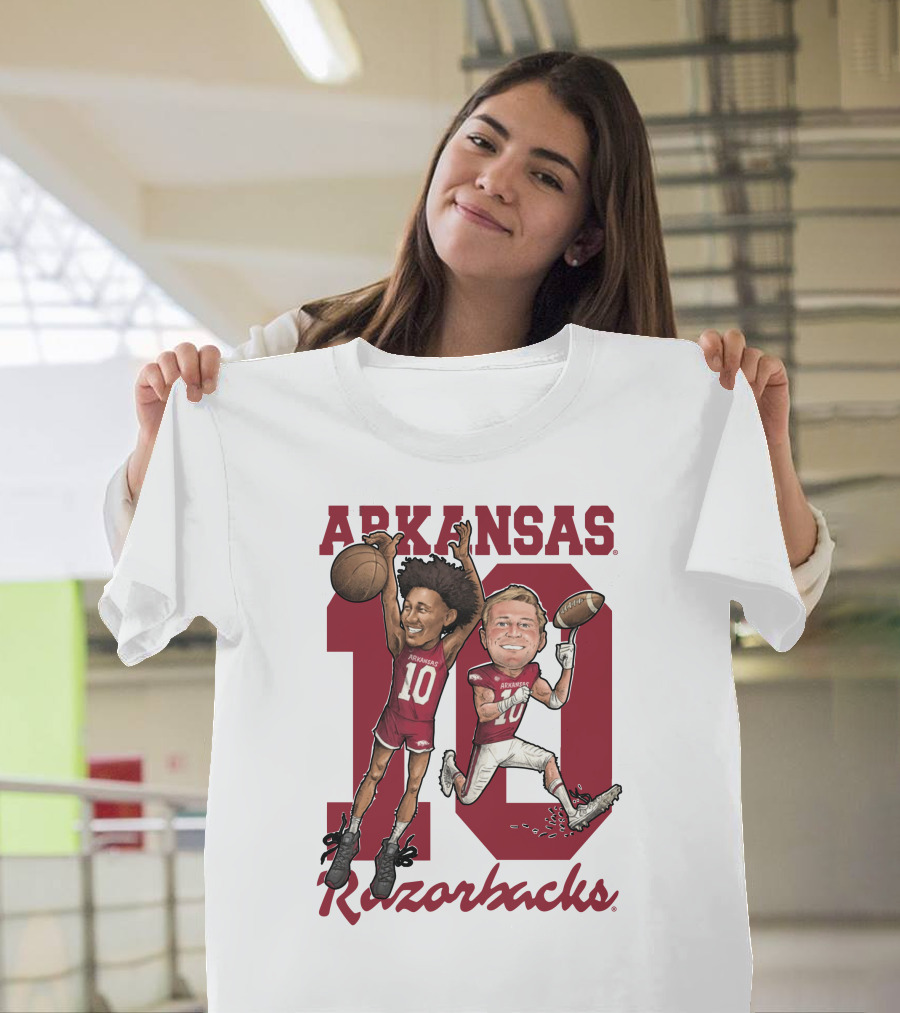 Arkansas Razorbacks 10 Bumper Pool Jaylin Williams Football Basketball Fun T-Shirt