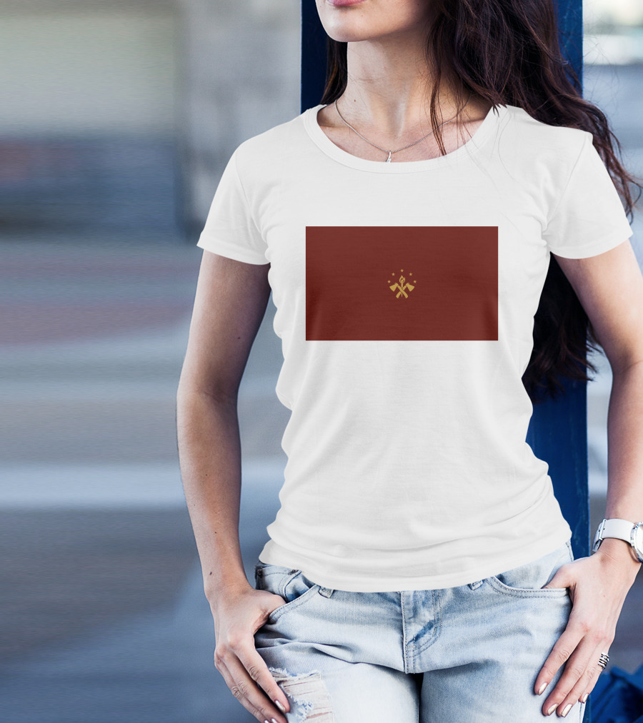 FBA Maroon Flag With Golden Hammer And Star Emblem T-Shirt