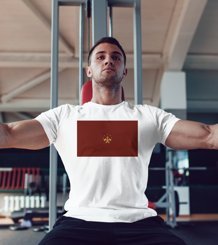 FBA Maroon Flag With Golden Hammer And Star Emblem T-Shirt