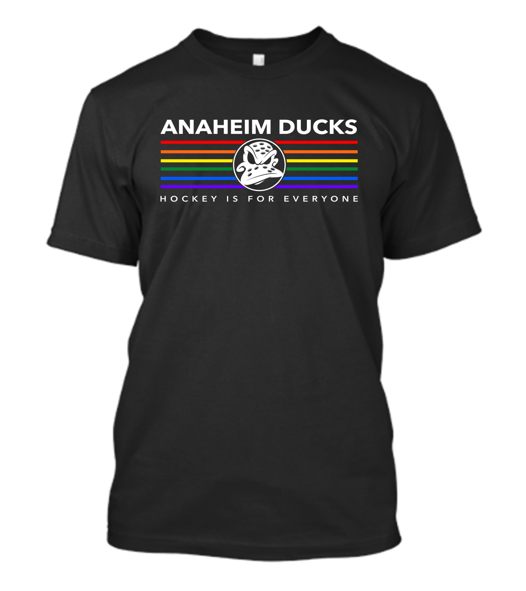 Anaheim Ducks Hockey Is For Everyone Rainbow T-Shirt