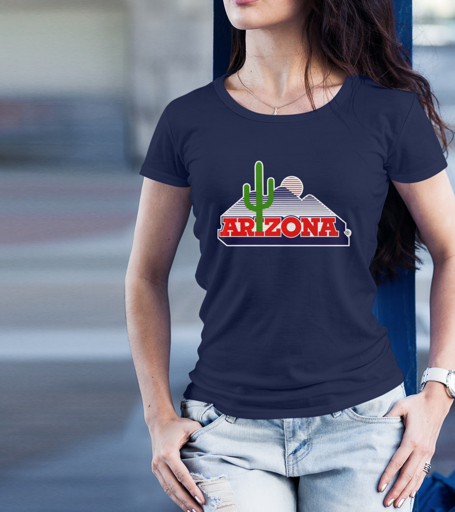 Arizona Desert Landscape With Cactus And Mountain T-Shirt