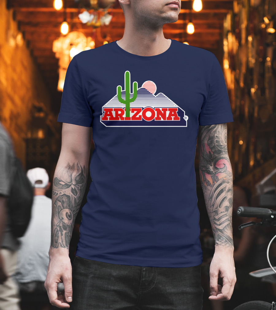 Arizona Desert Landscape With Cactus And Mountain T-Shirt
