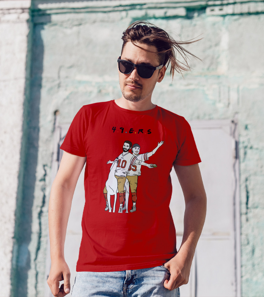 49ers Friends Jimmy Garoppolo Brian Hill Illustration With Dog T-Shirt