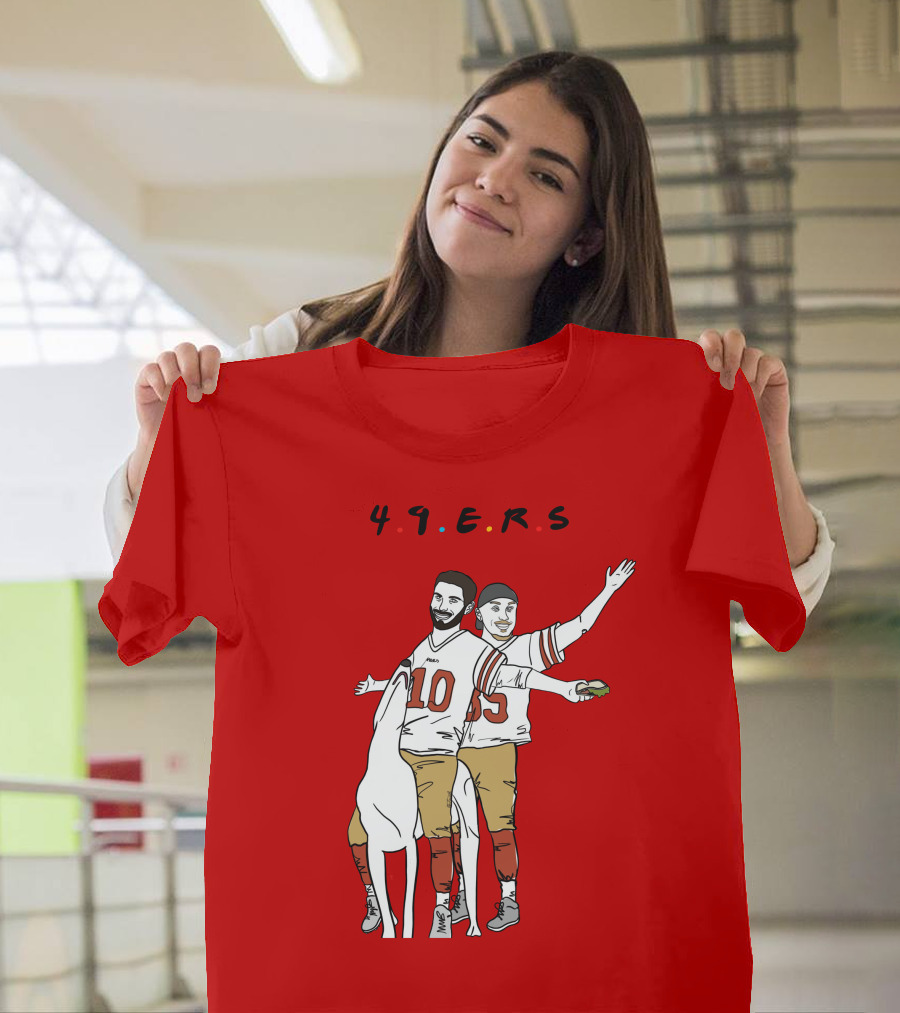 49ers Friends Jimmy Garoppolo Brian Hill Illustration With Dog T-Shirt