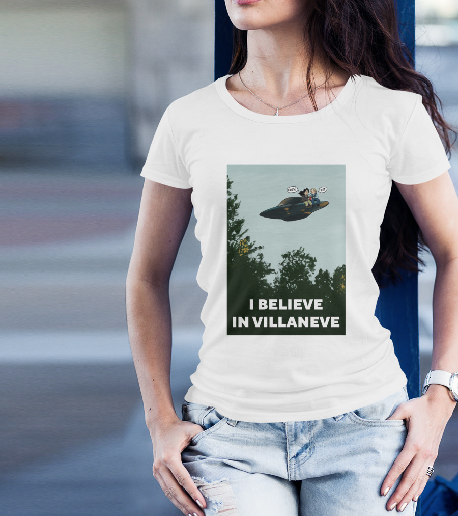 PrianiknK I Believe In Villaneve UFO Forest Scene T-Shirt