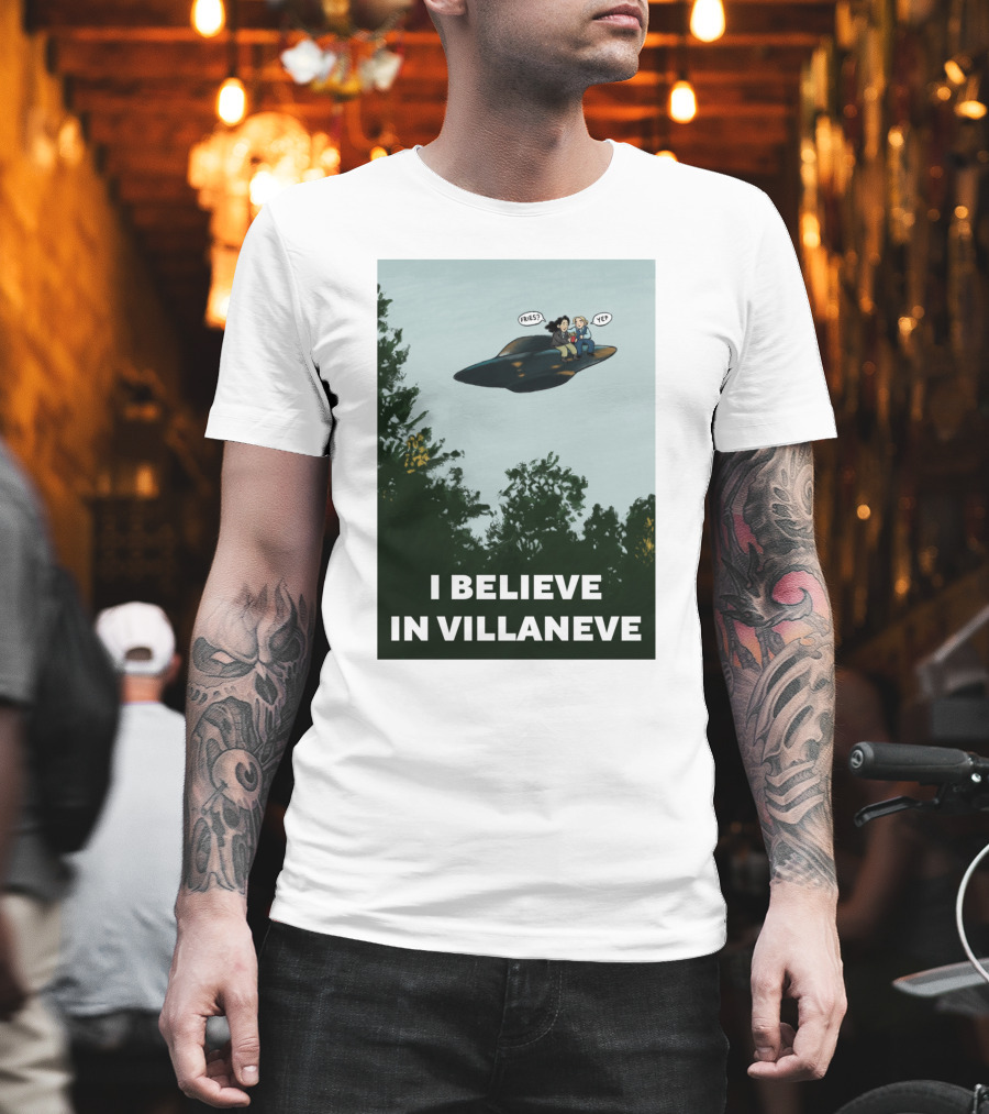 PrianiknK I Believe In Villaneve UFO Forest Scene T-Shirt