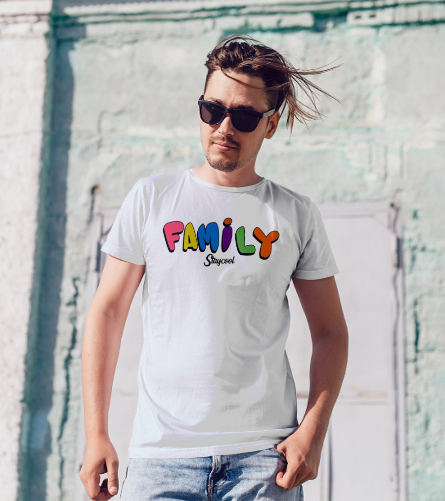 Family Staycool Colorful Bold Letters T-Shirt