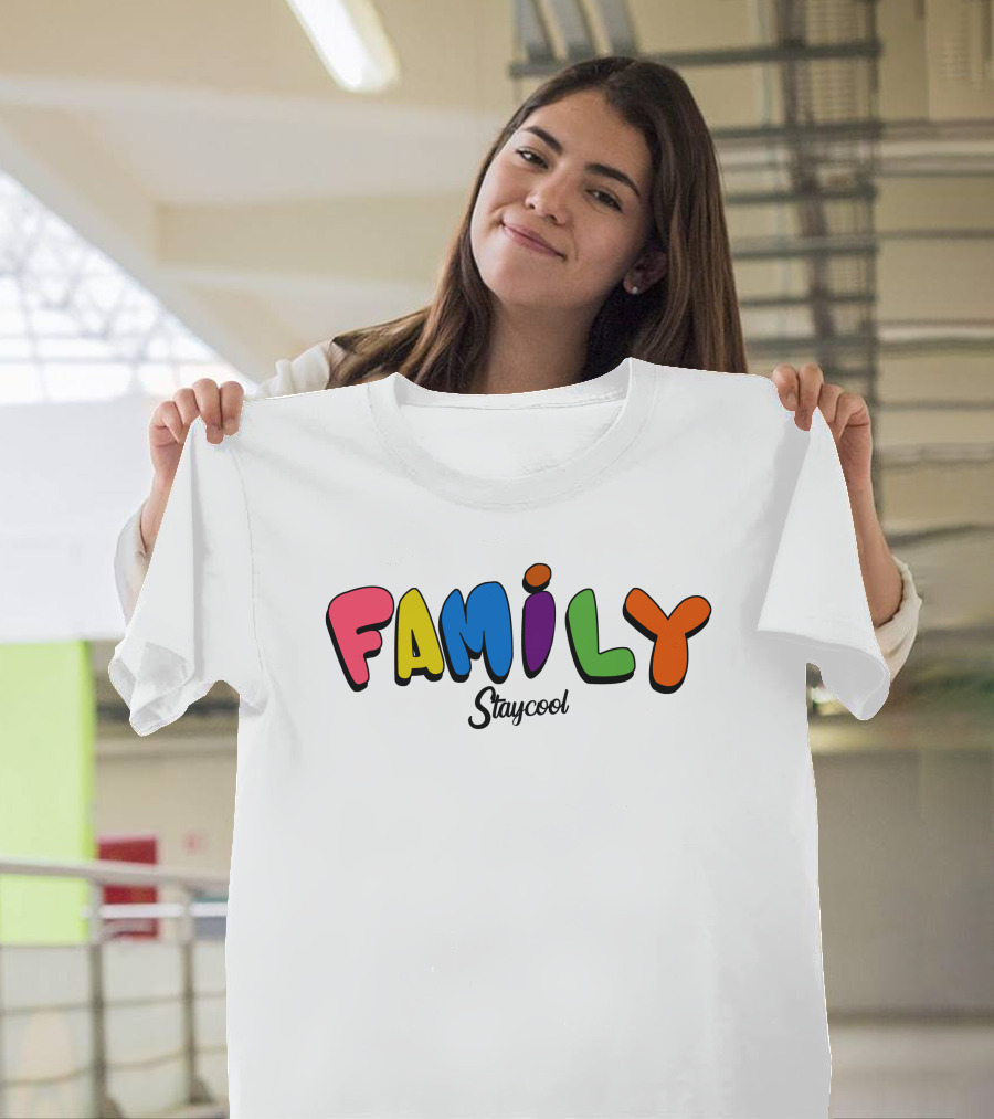 Family Staycool Colorful Bold Letters T-Shirt