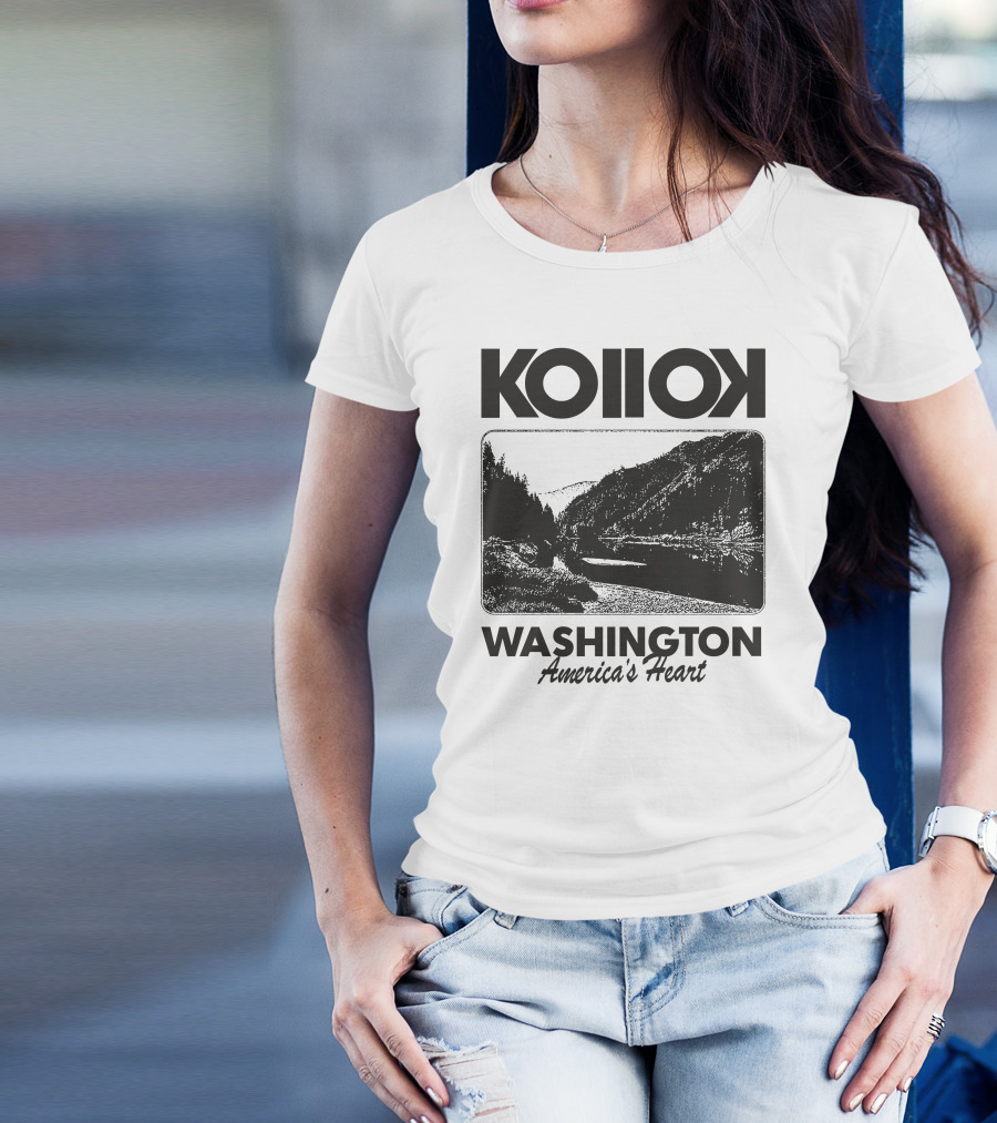 Kollok Washington America's Heart Scenic River Landscape T-Shirt
