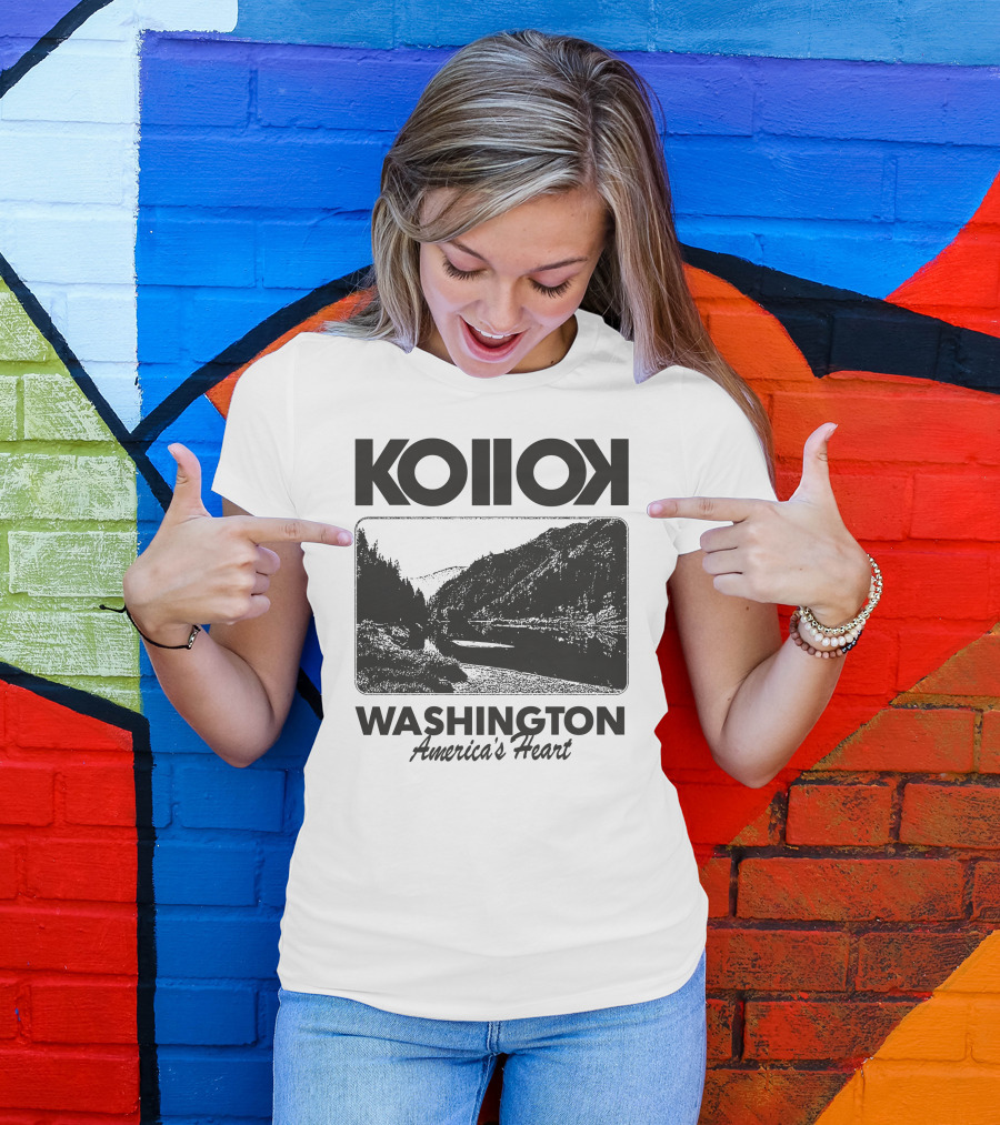 Kollok Washington America's Heart Scenic River Landscape T-Shirt