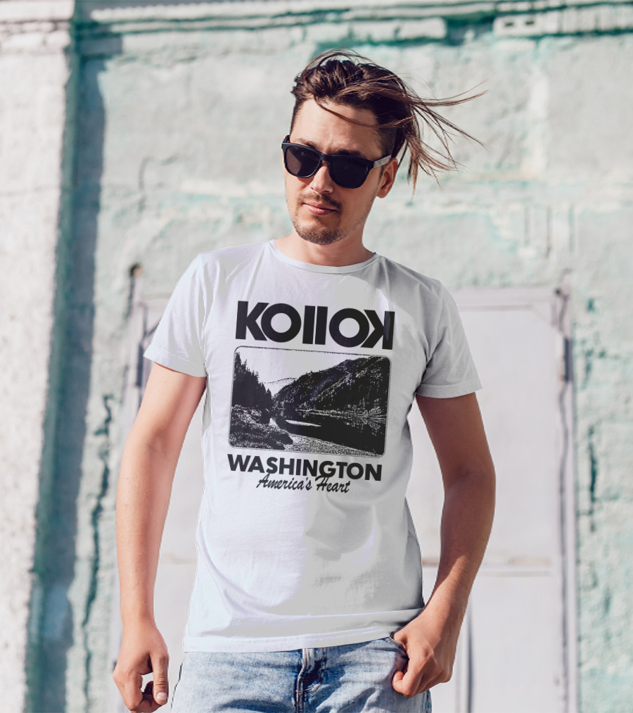 Kollok Washington America's Heart Scenic River Landscape T-Shirt