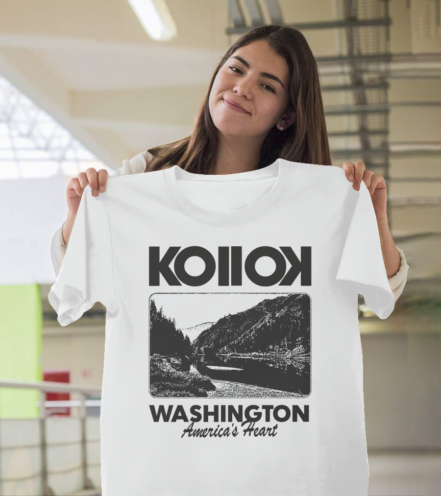Kollok Washington America's Heart Scenic River Landscape T-Shirt