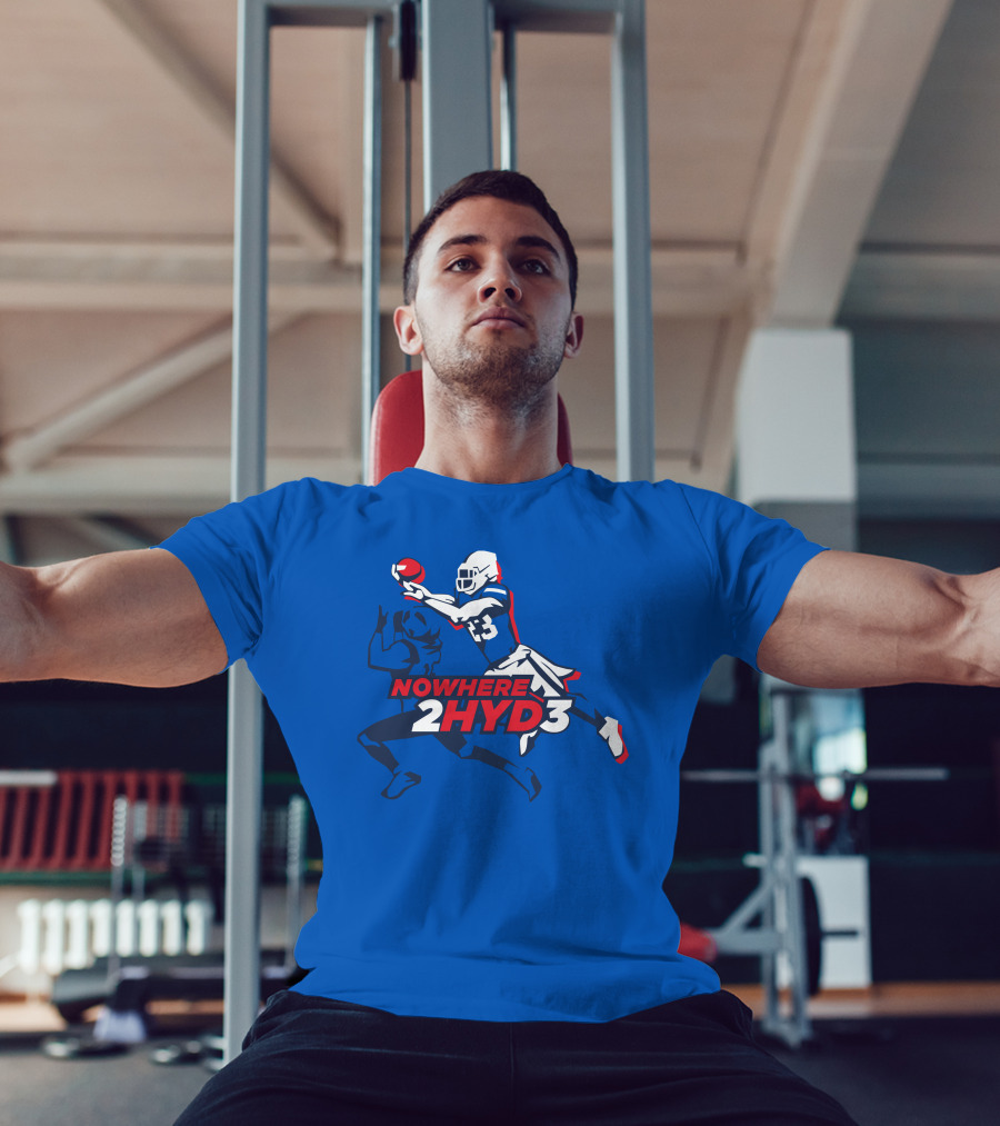 NOWHERE 2HYD3 Football Player Catching Action T-Shirt