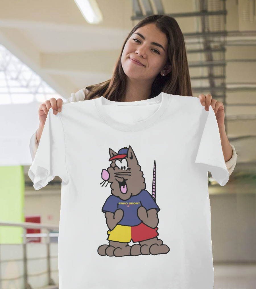 FRKO Sport Rat Cartoon Character In Colorful T-Shirt