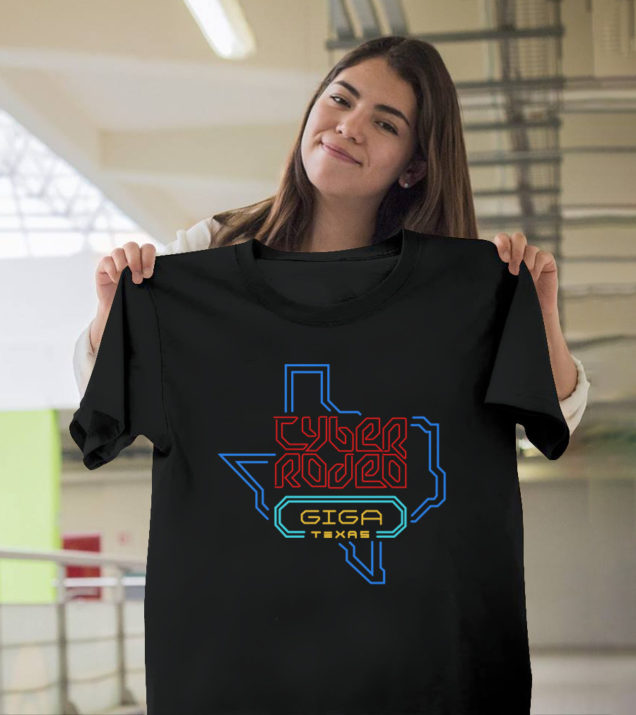 Cyber Rodeo Giga Texas Neon Outline T-Shirt