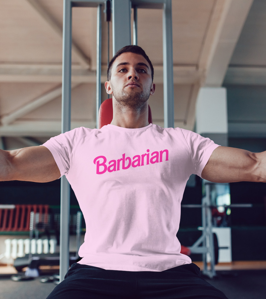 Barbarian Barbie Pink Font T-Shirt