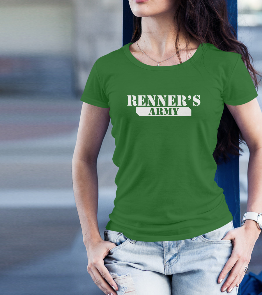 Renner’s Army Bold Green Military Inspired Text T-Shirt