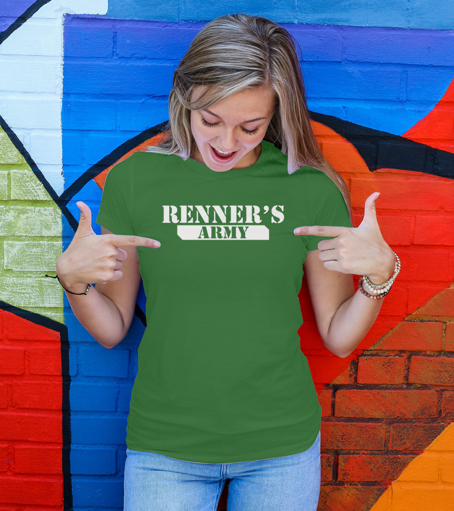 Renner’s Army Bold Green Military Inspired Text T-Shirt