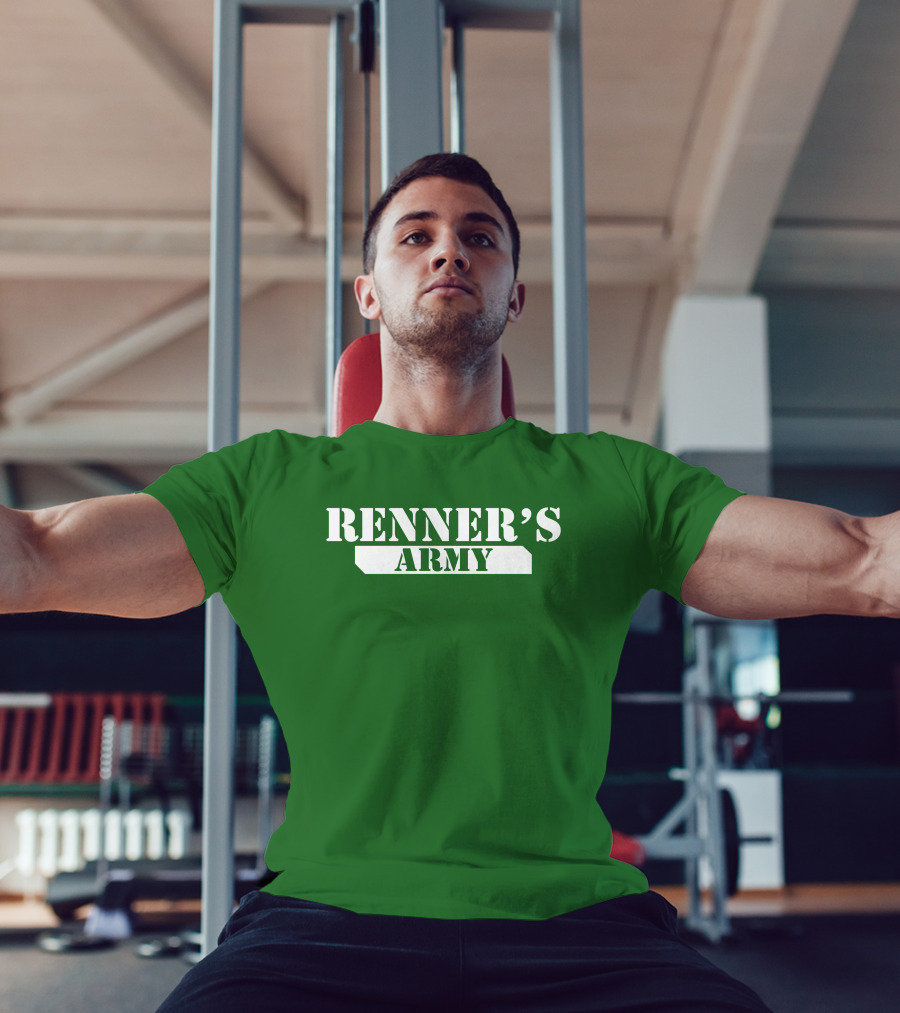 Renner’s Army Bold Green Military Inspired Text T-Shirt