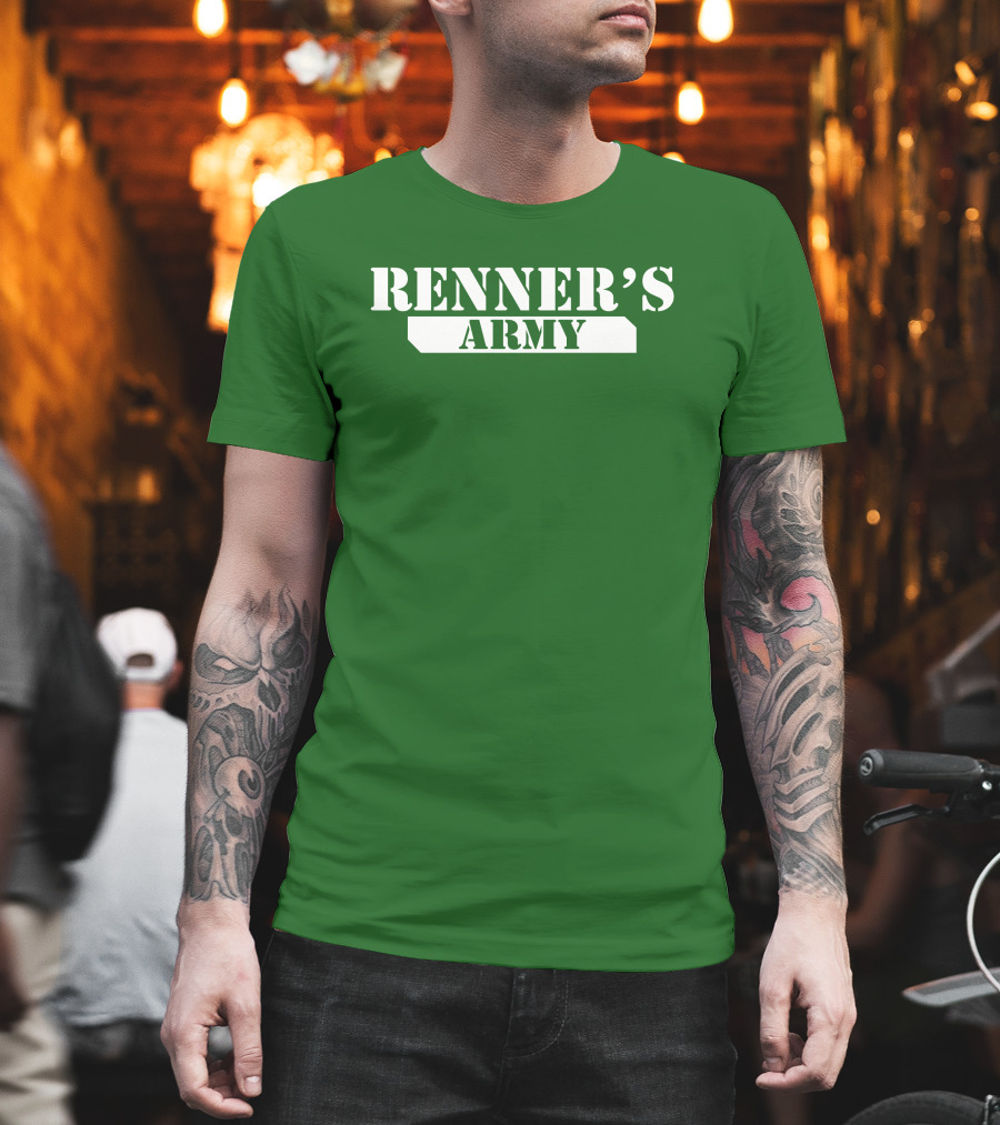 Renner’s Army Bold Green Military Inspired Text T-Shirt