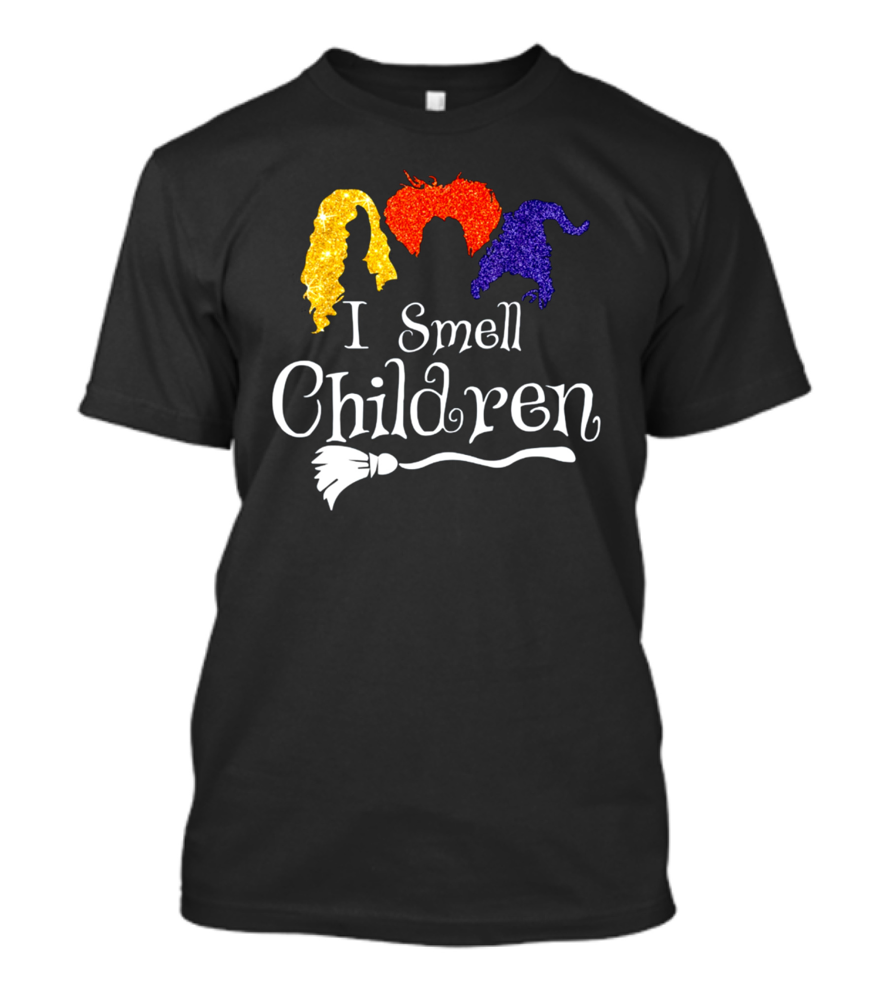 I Smell Children Witch Silhouette Hair Colors Broomstick T-Shirt