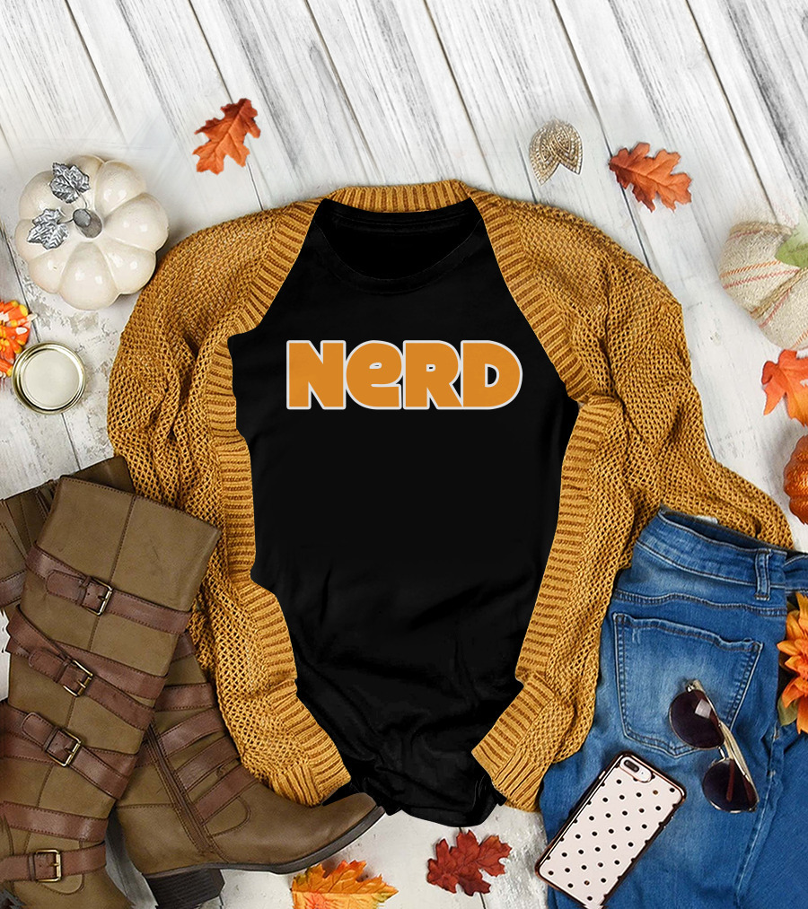 NERD Bold Orange Text T-Shirt