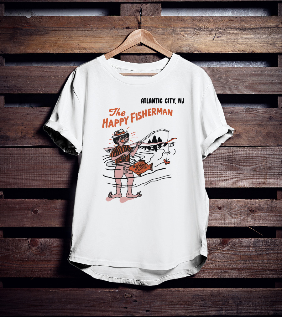 Atlantic City NJ The Happy Fisherman Dark Wizard T-Shirt