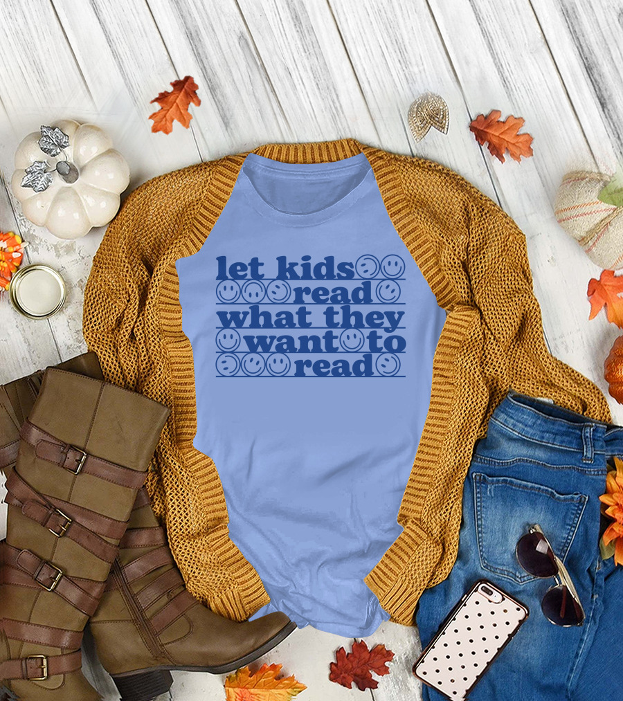 Let Kids Read What They Want To Read Smiley Faces T-Shirt