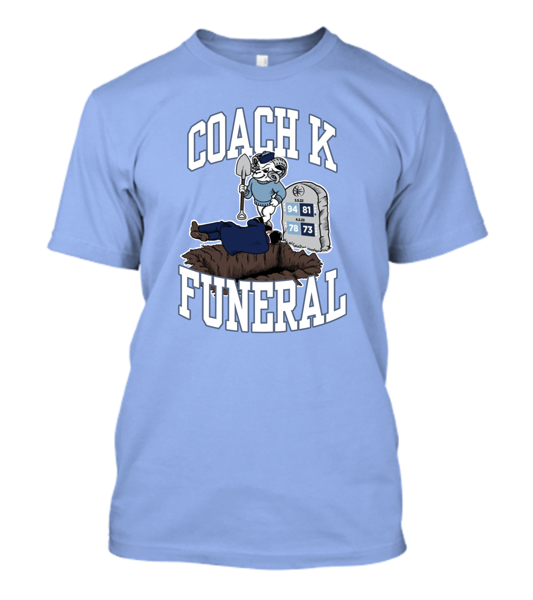 Coach K Funeral Tombstone 94 81 78 73 Duke Rivalry Iconic T-Shirt