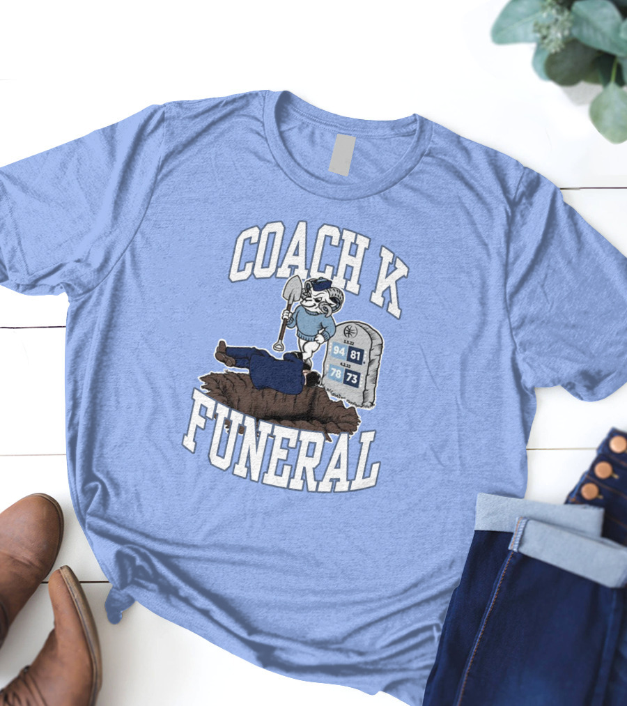 Coach K Funeral Tombstone 94 81 78 73 Duke Rivalry Iconic T-Shirt