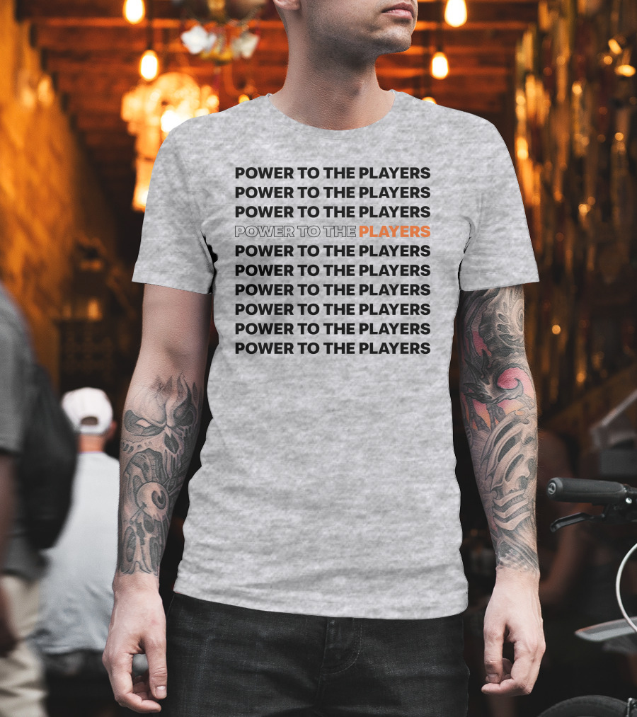 Power To The Players Bold Repeated T-Shirt