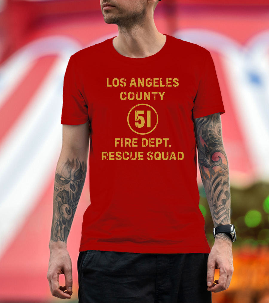 Los Angeles County 51 Fire Dept Rescue Squad T-Shirt