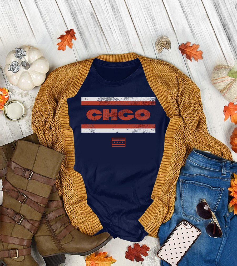 Brenda Webber CHGO Midway Chicago Flag Stripes T-Shirt