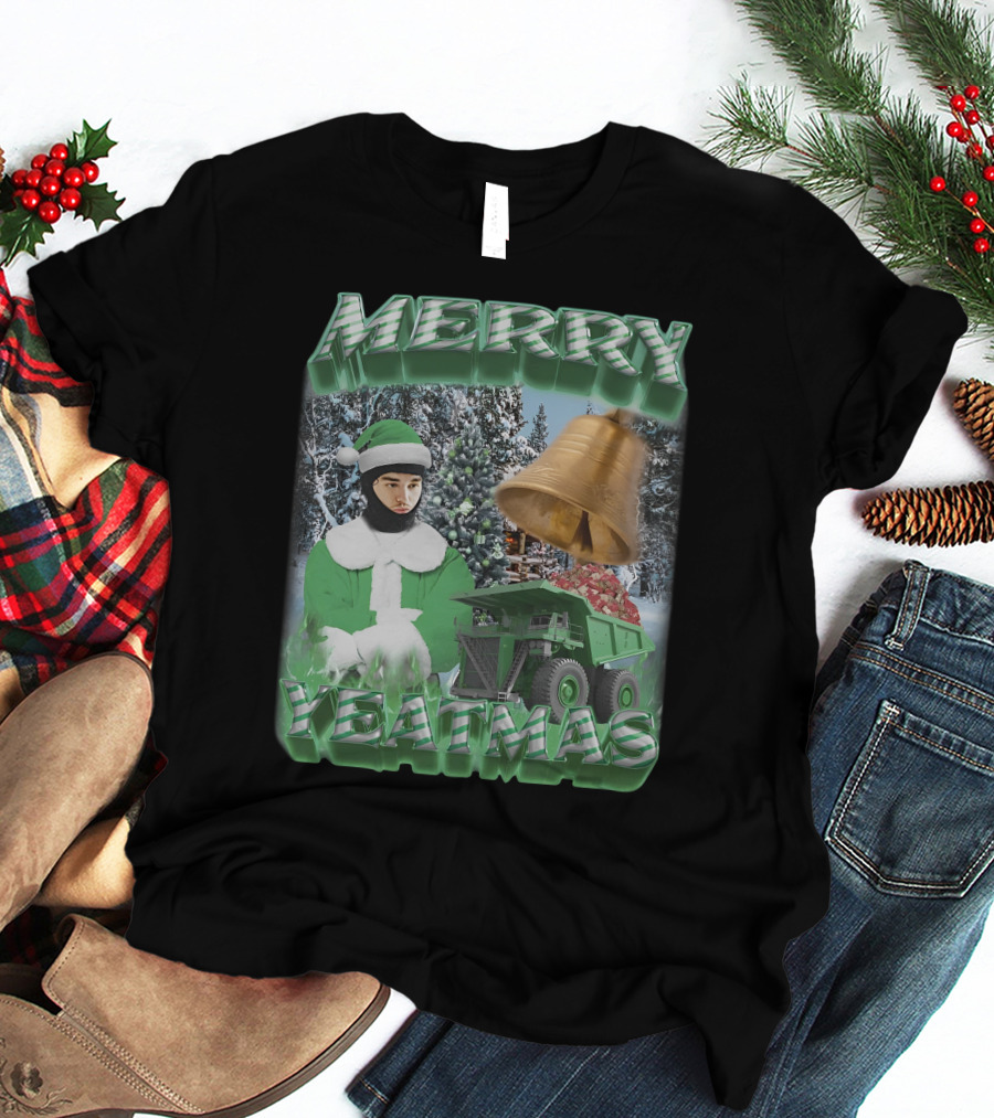 Merry Yeatmas Swag Stimulus Holiday Festive Scene With Elf And Golden Bell T-Shirt