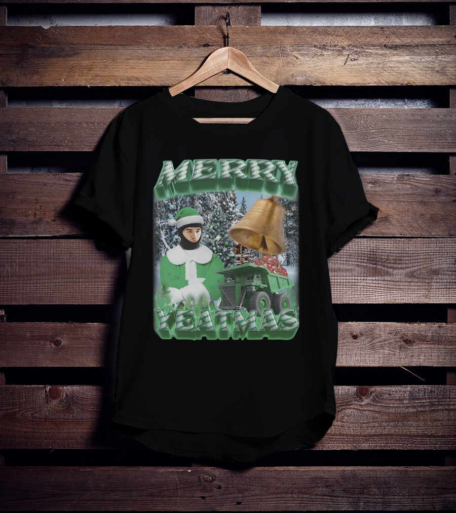 Merry Yeatmas Swag Stimulus Holiday Festive Scene With Elf And Golden Bell T-Shirt