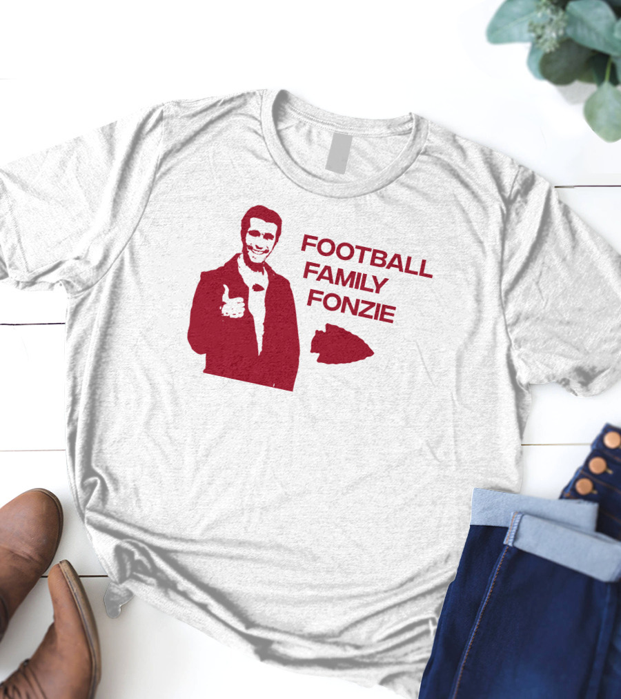 Travis Kelce Football Family Fonzie Chiefs Arrowhead T-Shirt