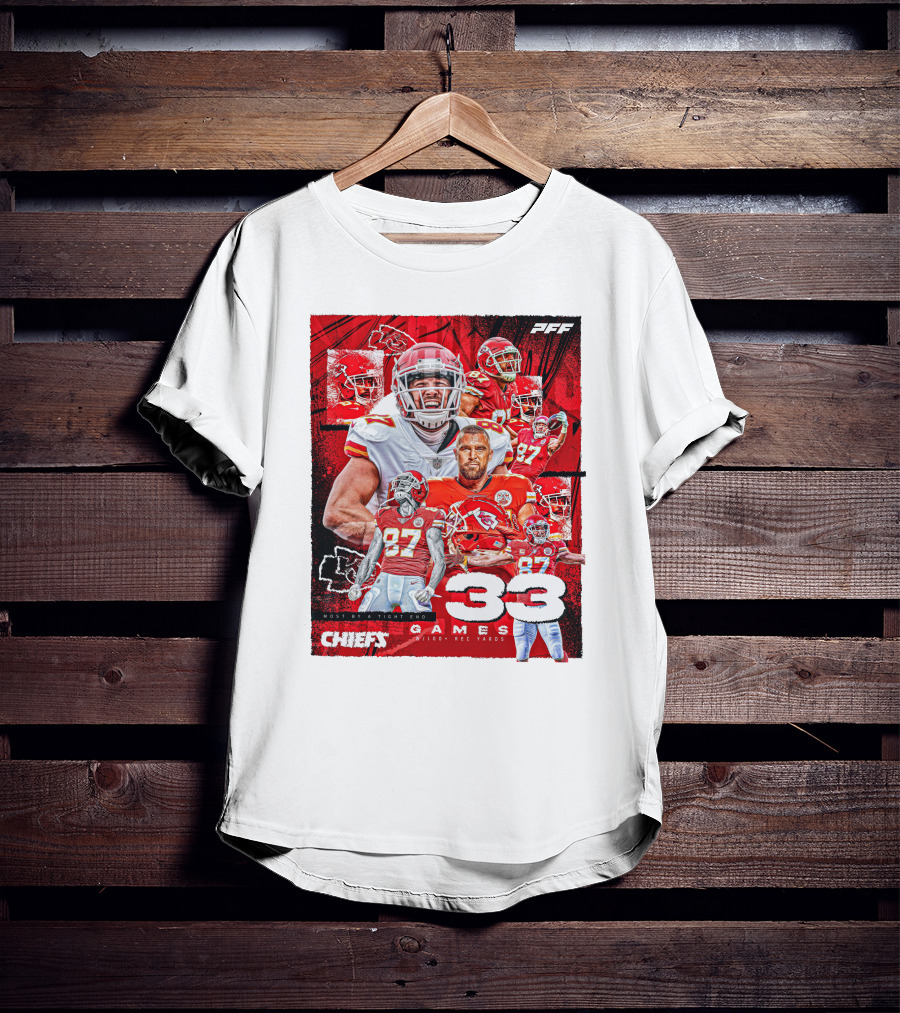 Chiefs Tight End Record 33 Games PFF Highlights T-Shirt