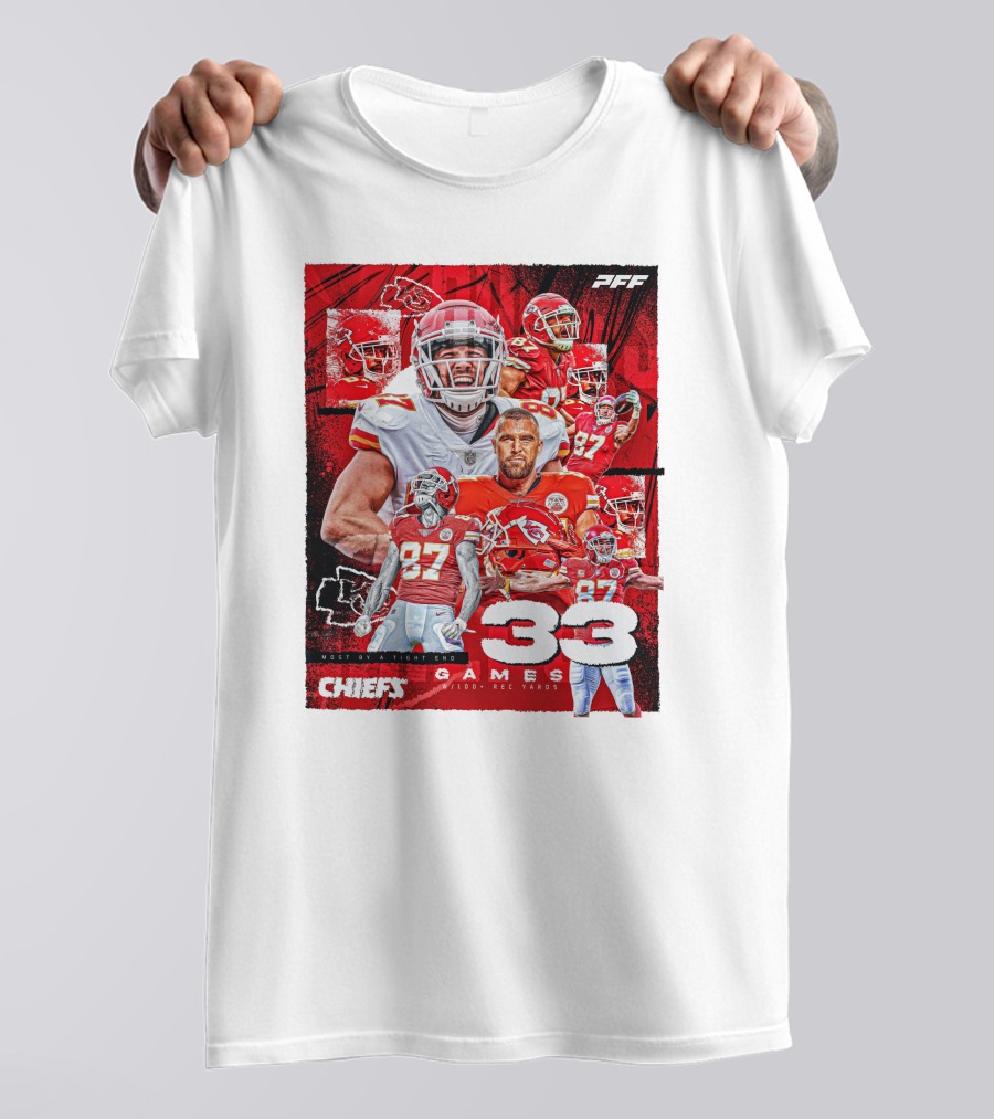 Chiefs Tight End Record 33 Games PFF Highlights T-Shirt