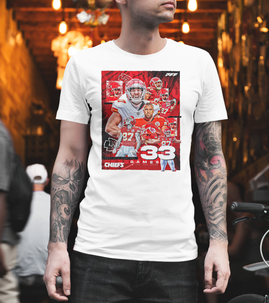 Chiefs Tight End Record 33 Games PFF Highlights T-Shirt