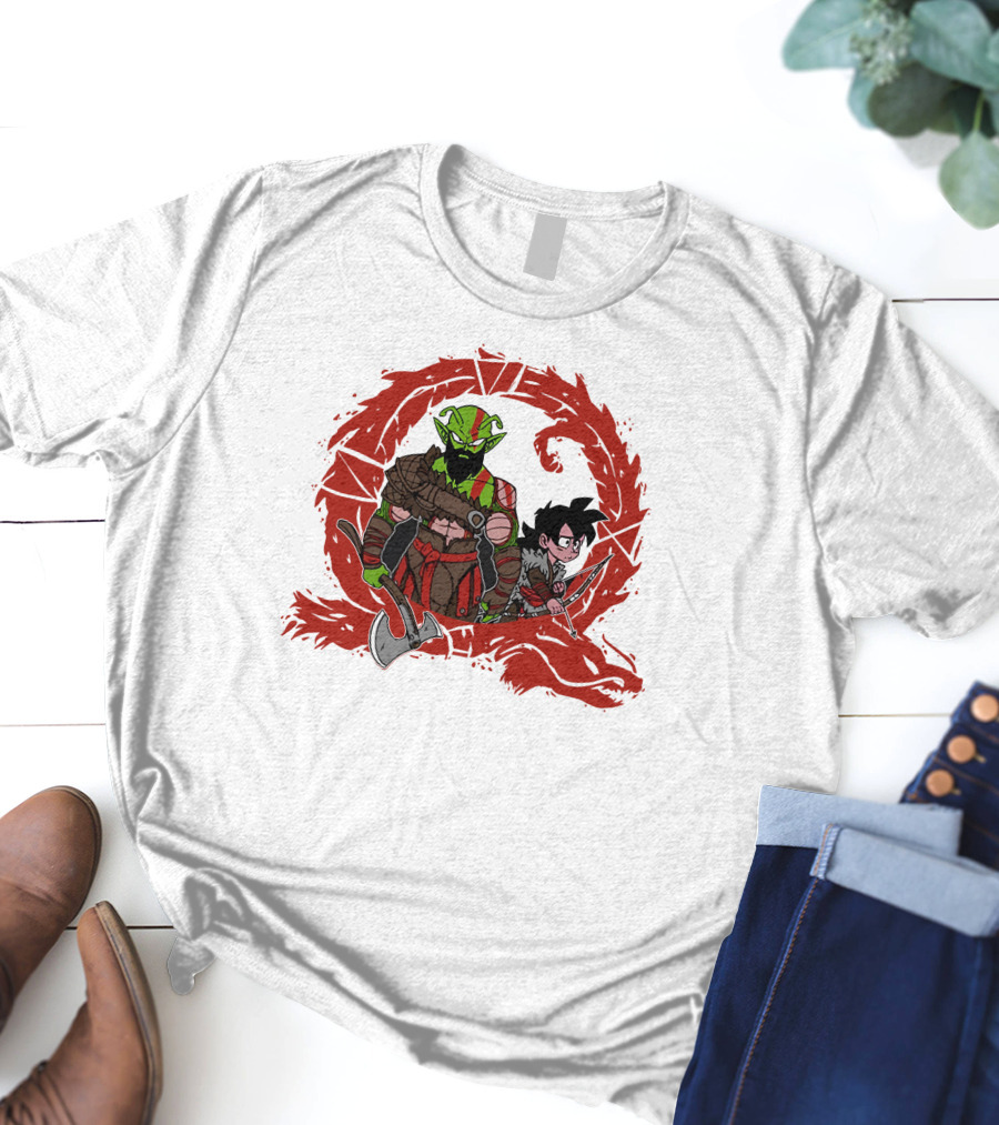 Kami Of War God Of War Crossover With Dragon Ball Z Characters T-Shirt