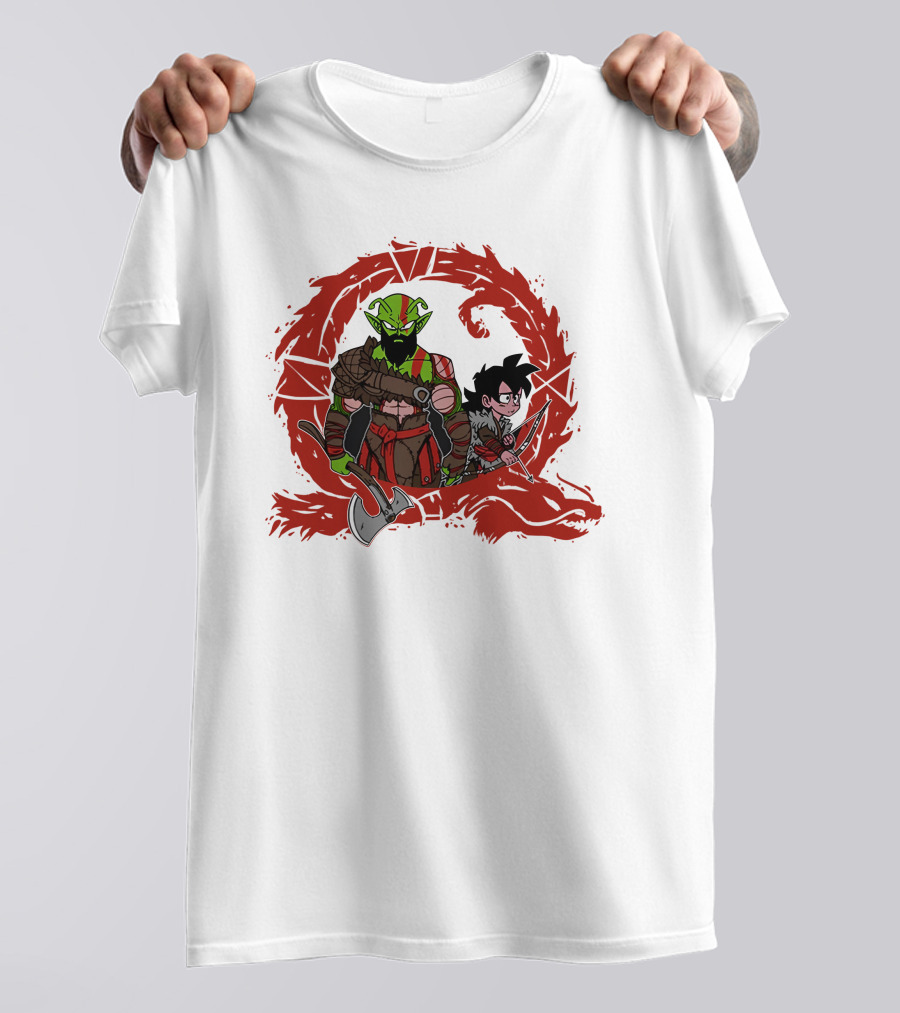 Kami Of War God Of War Crossover With Dragon Ball Z Characters T-Shirt