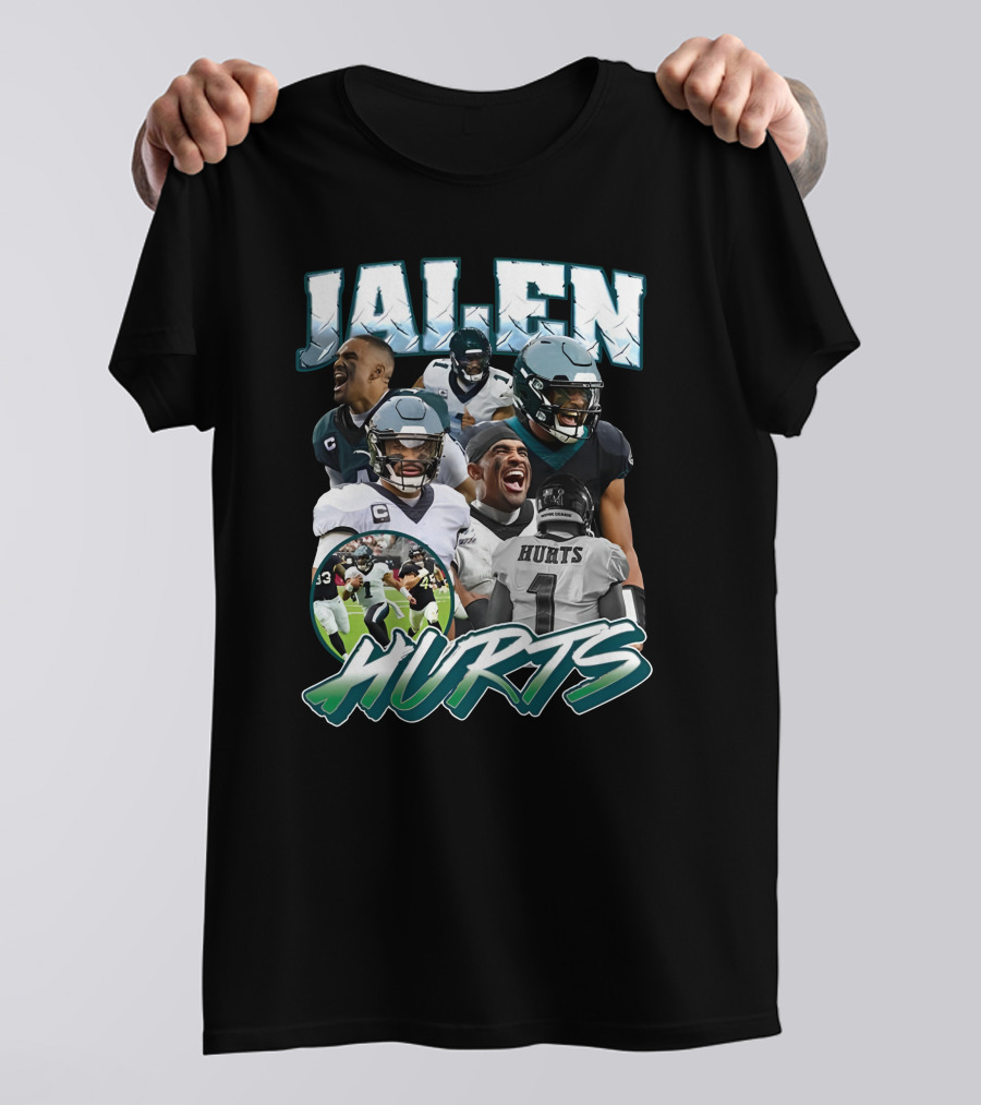 Big Cat Barstool Jalen Hurts Football Collage T-Shirt