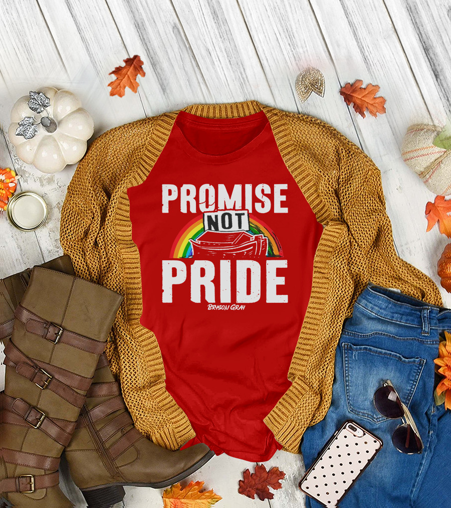 Promise Not Pride Noah's Ark Rainbow Bryson Gray T-Shirt