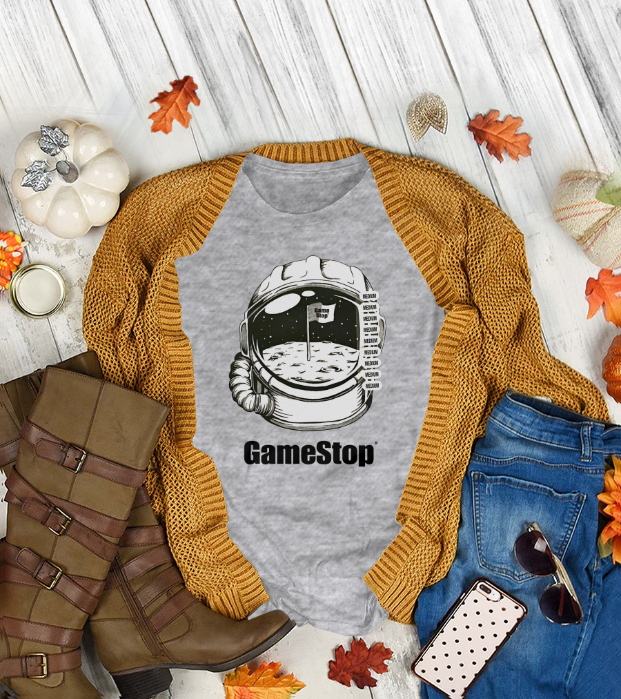 GameStop Astronaut Moon Medium Flag T-Shirt