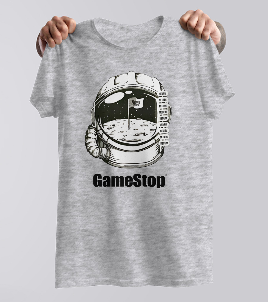 GameStop Astronaut Moon Medium Flag T-Shirt