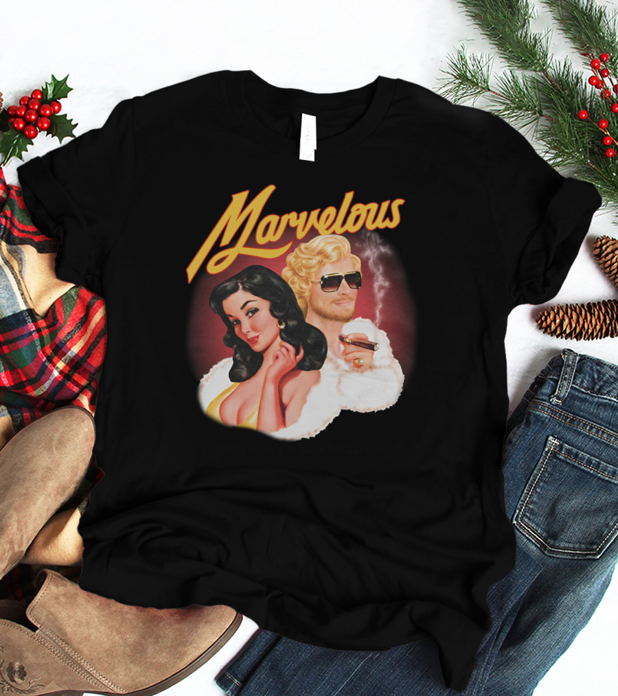 Marvelous Retro Style Couple With Cigars T-Shirt