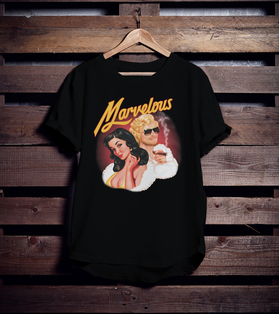 Marvelous Retro Style Couple With Cigars T-Shirt