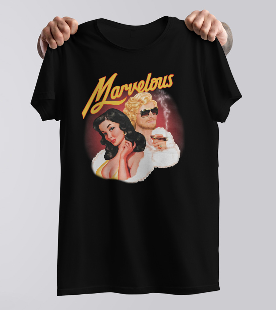 Marvelous Retro Style Couple With Cigars T-Shirt